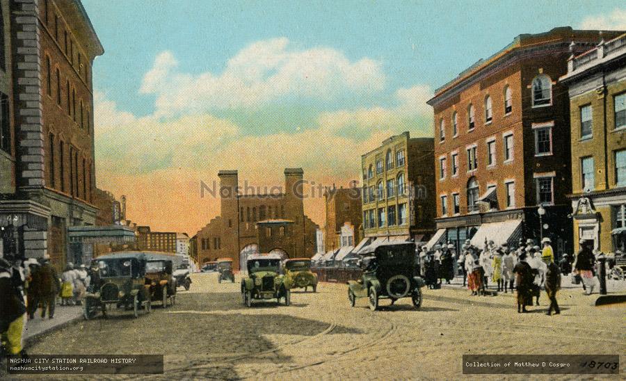 Postcard: Washington Street and Boston & Maine Railroad Station, Salem, Massachusetts